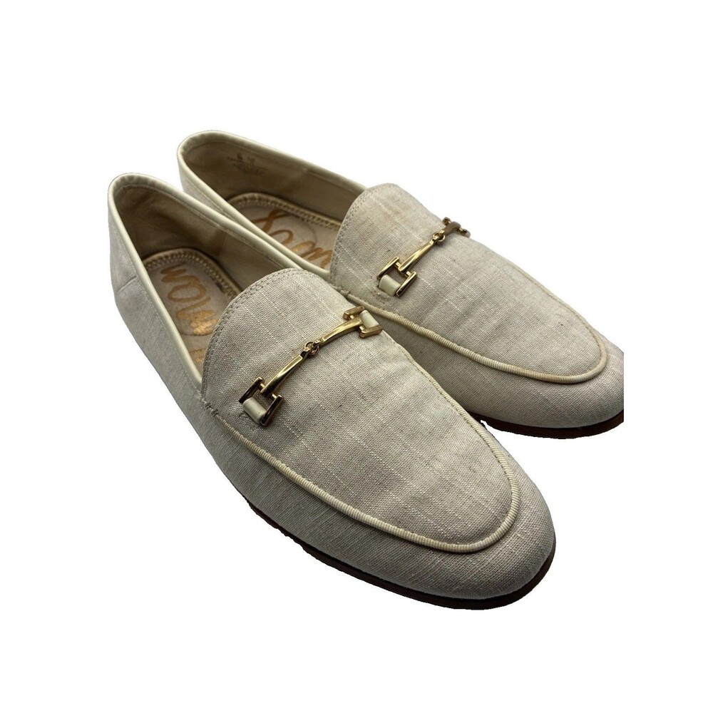 Sam Edelman Women’s Loraine Loafers Tan Linen Slip On 9